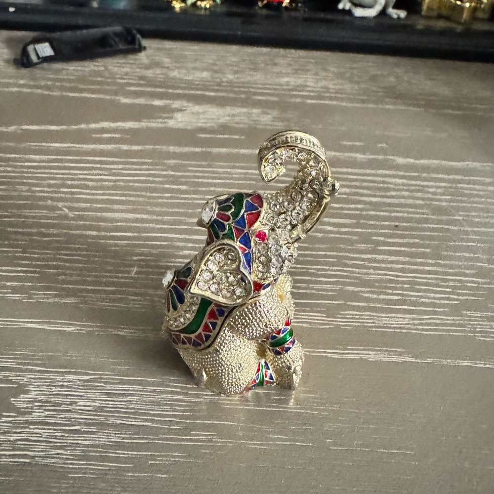 Gold and Multicolor Elephant Figurine